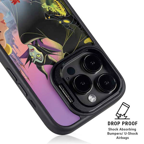 Disney Villains Sleeping Beauty and Maleficent Art iPhone 16 Pro Kickstand Case